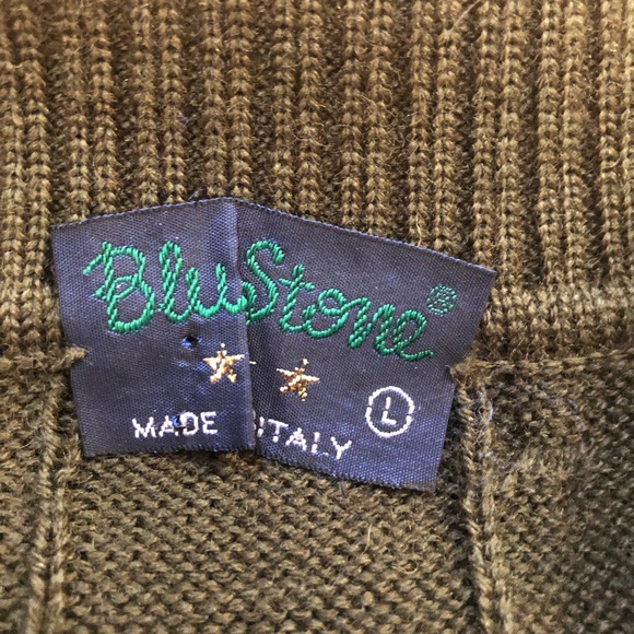 Blustone Italy Green Cable Knit Sweater L - Picture 3 of 4